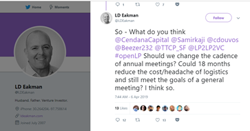 Eakman tweet about meetings
