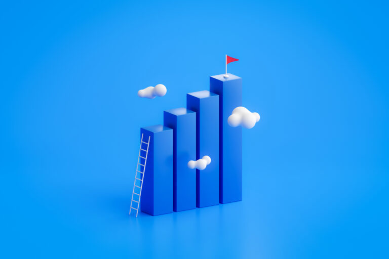 Success business graph on goal achievement strategy chart concept
