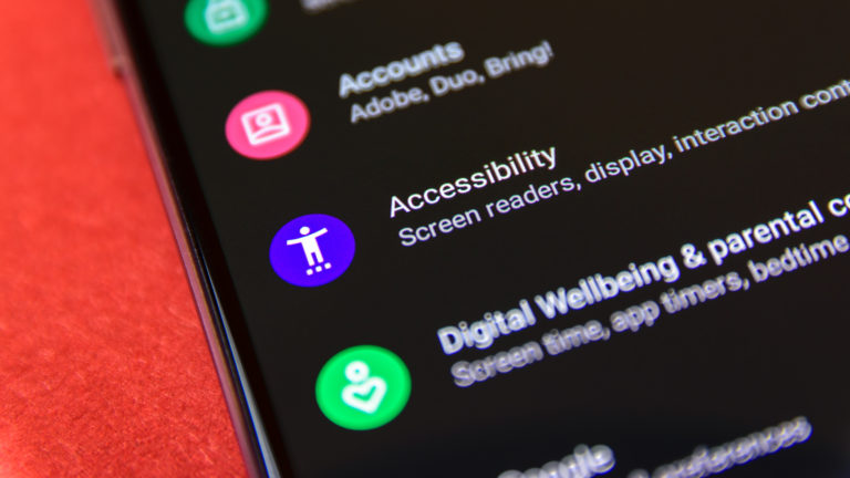 Accessibility in the Android 9 settings menu
