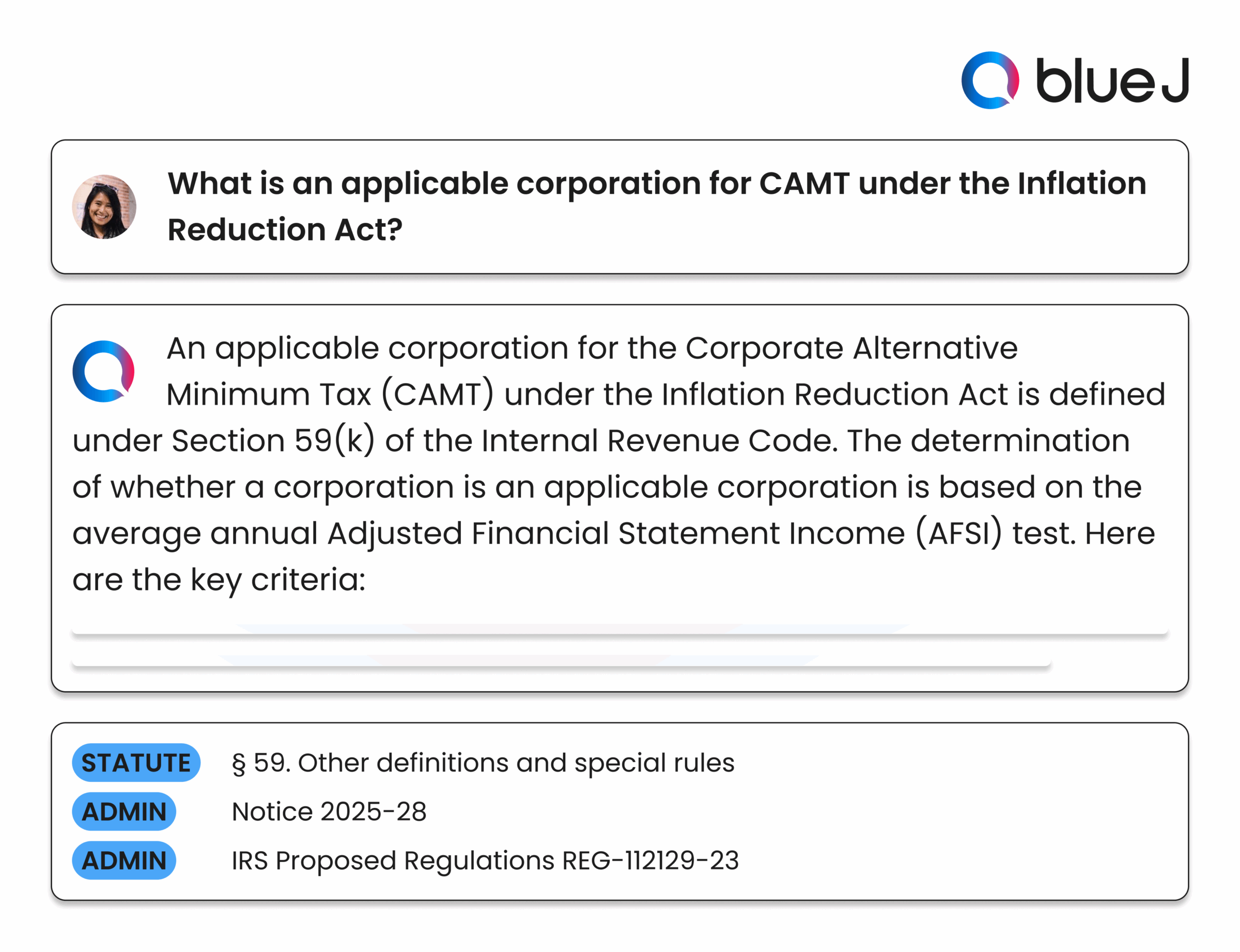 Blue J answer sample for SV